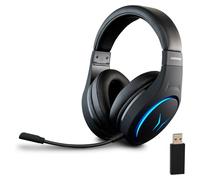 ERAZER Mage X10 Casque Gaming sans Fil (Éclairage RGB, Batterie intégrée, Micro intégré, Over Ear, USB, 3,5 mm), MD88980