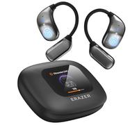 ERAZER XF23 Écouteurs de traducteur AI en temps réel, écouteurs de traduction 3 en 1 en 135 langues et application, sans frais d'abonnement, écouteurs Bluetooth à oreilles ouvertes avec écran tactile