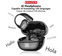 ERAZER XT66PRO Bluetooth écouteurs ASMR casques bricolage APP AI traducteur écouteurs sans fil casque 13 heures longue durée d'affichage black normal NO AI