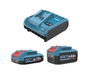 Erbauer Kit Chargeur et 2 Batteries Lithium-ION 2Ah + 4Ah 240V