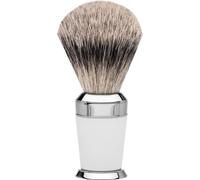 Erbe Blaireau de rasage Silvertip en résine précieuse blanche "Premium Design PARIS"