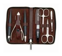Trousse zipper "Houston" cuir marron