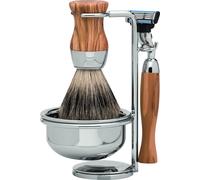 Erbe Set de rasage | Gillette® Mach3® | bois d'olivier | pur-gris Série "Premium Design VIENNA" 5510473