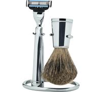 Erbe Set de rasage Gillette® Mach3® | Metal brillant raffiné | pur-gris "Serie Premium Design NEW YORK