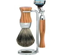 ERBE Solingen Set de rasage Gillette® Mach3® bois d'olivier pur-gris S