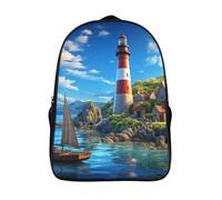 ERBFRIXDB Lighthouse Sac À Dos Enfant, Cartable Scolaire Maternelle, Garçons Ou Filles PréScolaire, Sac Porté Dos Sac Bébé, Cadeaux Enfants 40x28x16cm