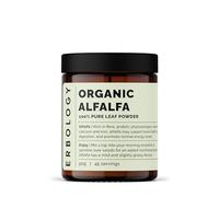 Erbology Poudre de luzerne biologique 90 g - 45 portions - Favorise la santé des os et de l'intestin - Riche en vitamine A, calcium et fer - provenant de sources durables directement de la ferme -