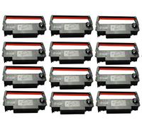 ERC-30 34 38 Cartouche d'encre Noir et Rouge ERC30 Compatible pour imprimante Epson SNBC BTP-M280, BTP-M280A, BTP-M280B, BTP-M280D, BTP-M300, POS 12 Pack