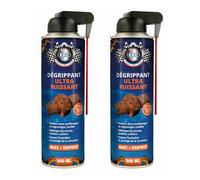 ERC | Dégrippant Ultra Puissant MoS2 Graphite Aérosol | Débloque Boulons, Écrous Corrodés, Raccords Grippés | Jet Multidirectionnel | Spray | Lot 2x 500 ml