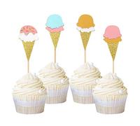 Ercadio Lot de 24 décorations à paillettes pour cupcakes glacés