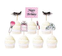 Ercadio Lot de 28 décorations à paillettes pour cupcakes Happy Birthday