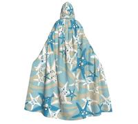 ERCgad Belle cape à capuche imprimée étoile de mer pour adultes, costume de carnaval pour bal masqué, cosplay, robe légère