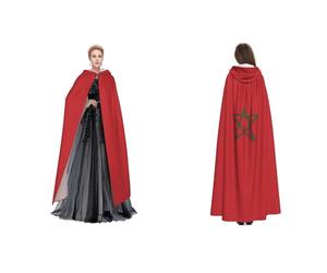 ERCgad Cape à capuche imprimée drapeau du Maroc pour adultes, carnaval, cosplay, costume médiéval, festivals, plein air voyage