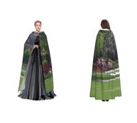 ERCgad Cape à capuche imprimée parcours de golf pour adultes, carnaval, cosplay, costume médiéval, festivals, plein air voyage