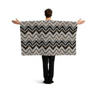 ERCgad Cape avec drapeau patriotique imprimé zigzag noir blanc brun clair pour adultes accessoire festif événements sportifs