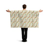 ERCgad Cape imprimée moderne du milieu du siècle avec drapeau patriotique pour adultes, accessoire festif, événements sportifs