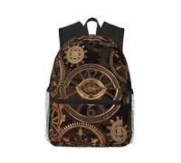 ERCgad Gears Clock Bronze Century Print Sac à dos unisexe léger résistant à l'eau décontracté pour l'extérieur, voyage, randonnée, usage quotidien