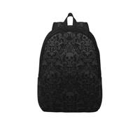 ERCgad Papier peint gothique imprimé crâne léger unisexe sac à dos double sac à bandoulière voyage extérieur shopping quotidien, Noir , S, Décontracté