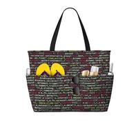 ERCgad Programmeur Programmeur Code Imprimé Femmes Hommes Grande Capacité Plage Voyage Sac pour Pique-nique Camping Sac fourre-tout léger