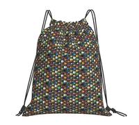 ERCgad Sac à dos de voyage léger et pliable avec cordon de serrage et imprimé guitare acoustique et guitare colorée