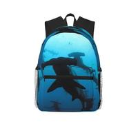 ERCgad Sac à dos décontracté double avec imprimé requins marteaux, léger, unisexe, sac à dos décontracté, pour voyage, randonnée, bureau