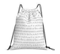 ERCgad Sac à dos léger et pliable avec cordon de serrage et inscription en langue des signes de l'alphabet - Sac de voyage réutilisable