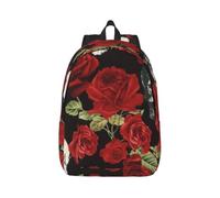 ERCgad Sac à dos léger unisexe imprimé crâne rose sac à dos double sac à bandoulière voyage extérieur shopping quotidien, Noir , M, Décontracté