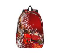 ERCgad Sac à dos léger unisexe imprimé magique de Noël, sac à dos double sac à bandoulière, voyage, extérieur, shopping, quotidien, Noir , S, Décontracté