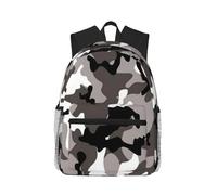 ERCgad Sac à dos unisexe léger et résistant à l'eau avec imprimé camouflage noir, gris, blanc, décontracté, pour l'extérieur, voyage, randonnée, usage quotidien