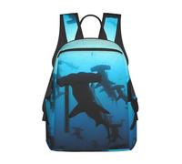 ERCgad Sac à dos unisexe léger et résistant à l'eau avec motif requins marteaux pour le travail, la gym, la randonnée