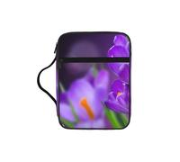 ERCgad Sac de rangement souple avec imprimé feuilles vertes et fleurs violettes pour homme et femme