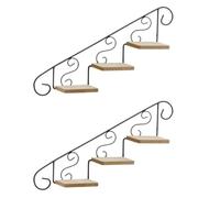 Ercheng Lot de 2 supports de pot de fleurs en forme d'escalier, étagère murale à suspendre pour escalier, étagère murale en métal