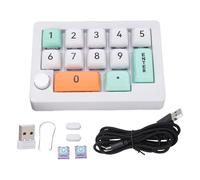 Erchineko Clavier de Jeu Mécanique à 12 Touches, Clavier Macro rétroéclairé RVB Programmable à Une Main, échangeable à Chaud avec Bouton de Commande par Joystick, adapté aux Victoires pour (White)
