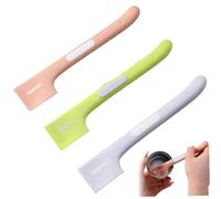 Ercoiong Cat cuillères pour Aliments humides 3pcs 3 Couleurs ergonomiques carrés en Caoutchouc cuillère de Nourriture pour Chat avec Design de Chaton pour Creuser, mélange des cuillères pour Humide