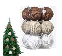 Erconsso Boules De Noël - 12 Pièces Décoration Rustique en Corde De Coton pour La Maison,Ornements De Noël Campagnards,pour Maison Chambre Chevet Couloir École Bureaux Anniversaire Dortoir
