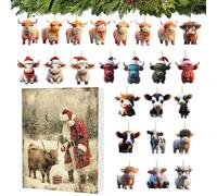 Erconsso Décorations de Noël mignonnes en vrac 24 jours compte à rebours | Compte à rebours pour, parents, famille