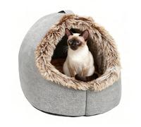 Erconsso Lit Cave À Chat,Nid Chaud Et Apaisant avec Poignée | Lit pour Chat Et Maison Couverte pour Chien - pour Chaton Chiot Petits Et Moyens Animaux Domestiques Intérieur Chambre Salon Balcon Hiver
