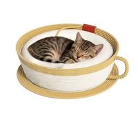 Erconsso Lit Nid pour Chat | Forme Tasse À Café Panier Coussin | Panier Lit Dodo Maison Chat d'Intérieur | pour Bureau Fenêtre Voiture Chaise Canapé Table Maison Noël Hiver Jeu Sommeil Intérieur