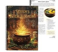 Erconsso Livre de Cuisine,Recettes de Potions de Sorcières d'Halloween et Plats mijotés | Journal avec Section de Notes pour Débutants Maison Adultes Repas Famille et Amis
