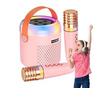 Erconsso Machine À Karaoké Pour - Lecteur De Musique Et Boîte À Son Avec Lumières LED - Enceinte Portable Avec Microphone,Pour Camping Voyage Maison Pratique De Chant Salle De Classe Anniversaire Fête