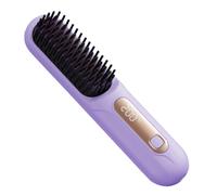 Erconsso Mini Lisseur De Cheveux - Lisseur LED 3 Températures Réglables - Brosse Chauffante Polyvalente,Pour Le Voyage Le Salon Les Femmes Les Filles La Fête Les Affaires L'Extérieur Le Bouclage Et La
