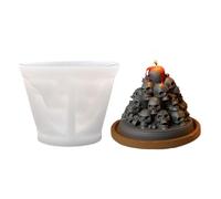 Erconsso Moule à Bougie Crâne pour Résine | Moules À Bougies Montagne De Crânes,Décoration de Fête d'Halloween - Pièce Maîtresse pour Salon, Cuisine, Salle de Bain, Chambre, Balcon