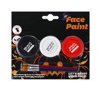 Erconsso Peinture Corporelle Pour La Peau - Crème De Maquillage Lavable - Kit De Maquillage Visage Hydrosoluble En 3 Couleurs - Pour Fête Goth Événement Sportif Clown Vampire Sorcière Et Squelette
