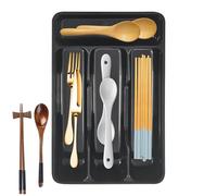 Erconsso Range-Couverts pour Tiroir | Range-couverts | Boîte de Rangement 4 Compartiments Compacte - Pour Fourchettes, Cuillères, Cuisine, Université, Dortoir, Appartement, Maison, Armoire, Plan de