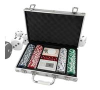 Erconsso Set de Jetons de Poker avec Coffret,Articles de Fête sans Dénomination,Set de Poker pour Jeu de Cartes | pour Joueurs Femmes Hommes Collectionneurs Organisateur D'Événements Maison Voyage