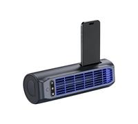 Erconsso Ventilateur de bureau multifonctionnel rechargeable par USB avec support de téléphone portable à 3 vitesses pour voyage, camping, maison, appartement, étude, chambre à coucher, salon, bureau