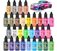 ERCorArt Aérographe - 30 Couleurs avec Pinceaux, Peinture Prête à L'emploi, à Base D'eau, Non Toxique, Hautement Pigmentée pour le Bois, les Voitures - 20 ml