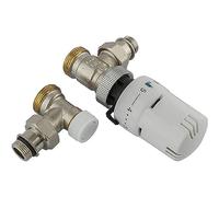 Ercos - Kit de valve et détendeur Blanc 3/8 X 3/4 Avec Tête thermostatique