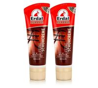 Erdal Classic Lot de 2 crèmes à chaussures fines Marron avec huile d'amande 75 ml