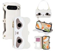 ERDARARIPRO Étui de téléphone à bandoulière pour Realme 15T 5G avec cordon - Motif de dessin animé - Étui portefeuille à rabat avec miroir - 4 emplacements pour cartes + 1 fente pour l'argent liquide